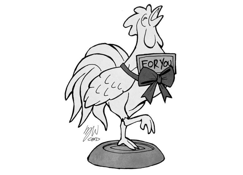 rooster statue illustration