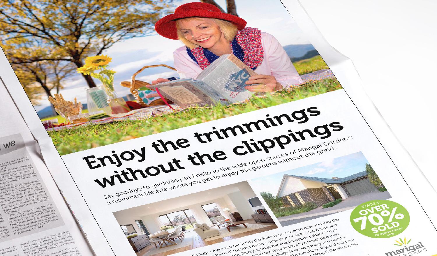 Enjoy the trimmings without the clippings press ad