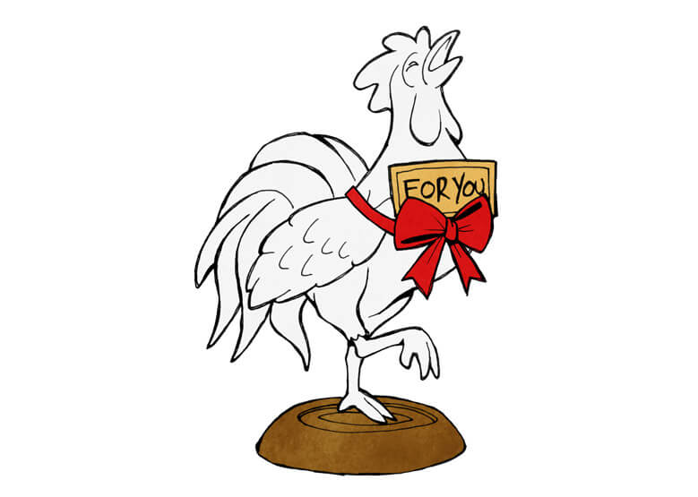 rooster statue illustration