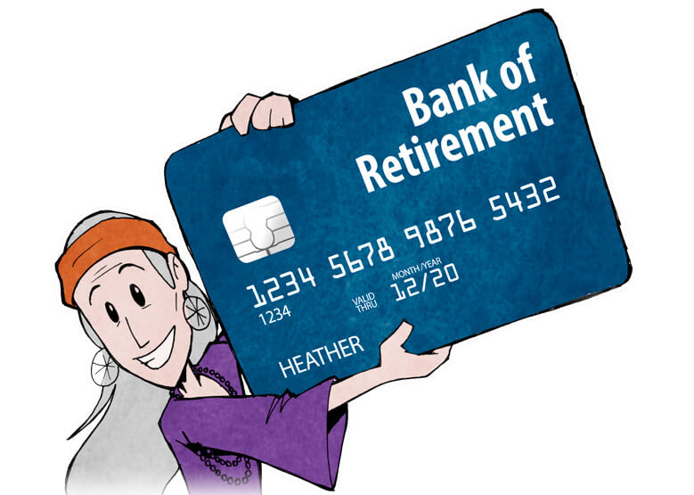 bank of retirement car illustration